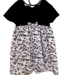 Rose Cottage little girls dress size 4T special occasion flocked velvet floral